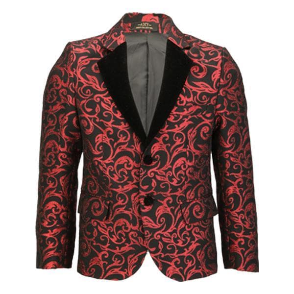 RED DAMASK 2 PIECE SUIT (RED PANT)