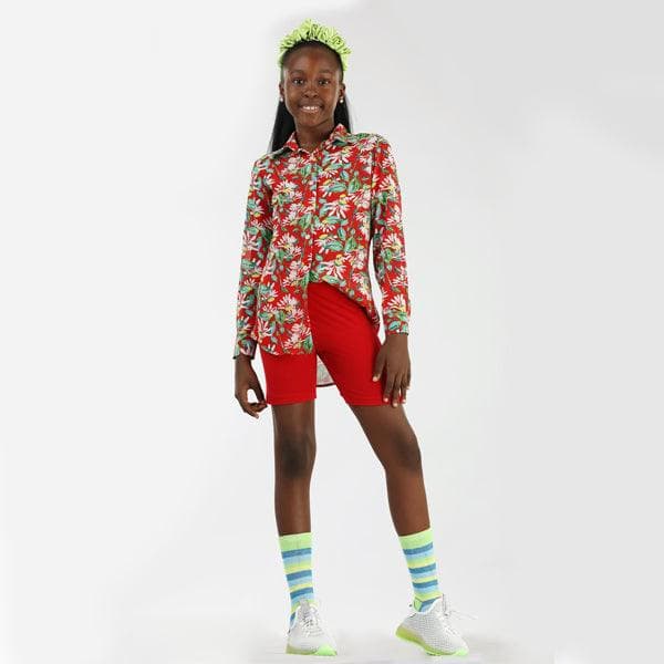RED MINI JERSEY BIKERS SHORT