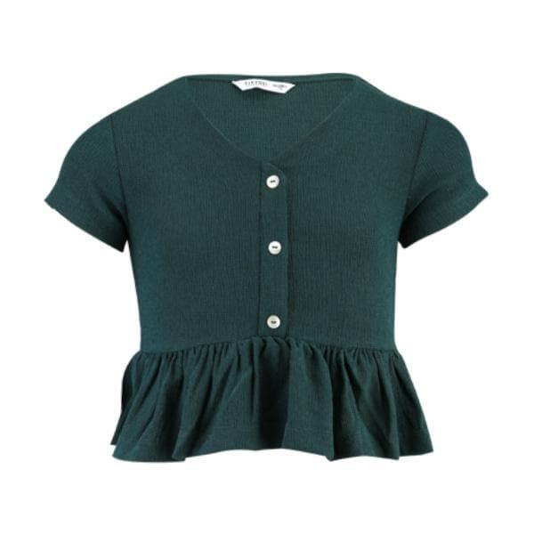 GREEN BUTTON DOWN BLOUSE TOP