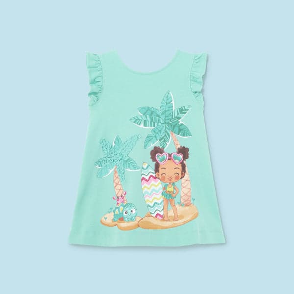 GREEN PRINTED DRESS