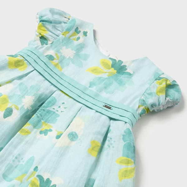 GREEN FLORAL PATTERN DRESS