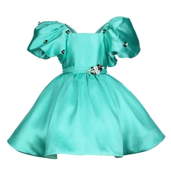 MINT GREEN PUFFED SLEEVE BALL DRESS
