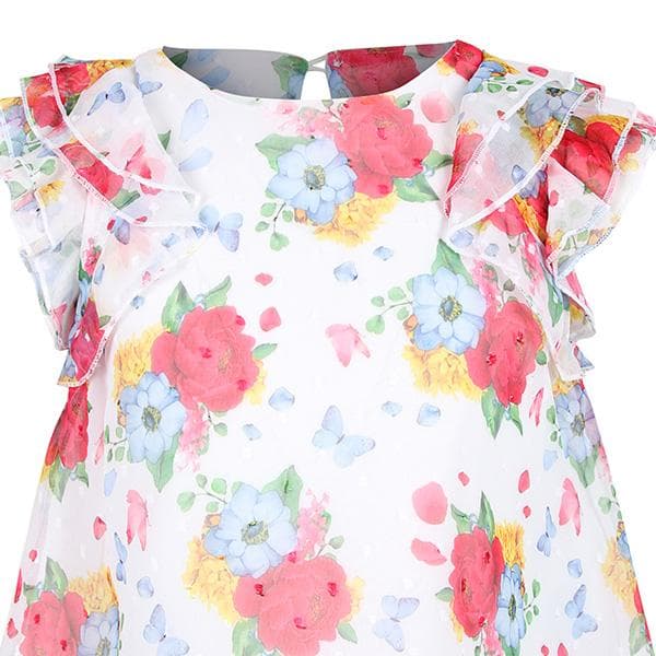 RED FLORAL PLUMETI BLOUSE