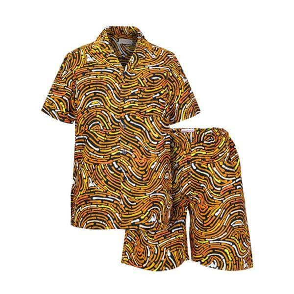 BROWN LOOP ANKARA S/S SHIRT SET