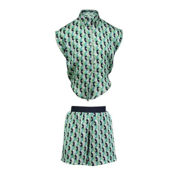 MINT GREEN CHIFFON SHORT SET