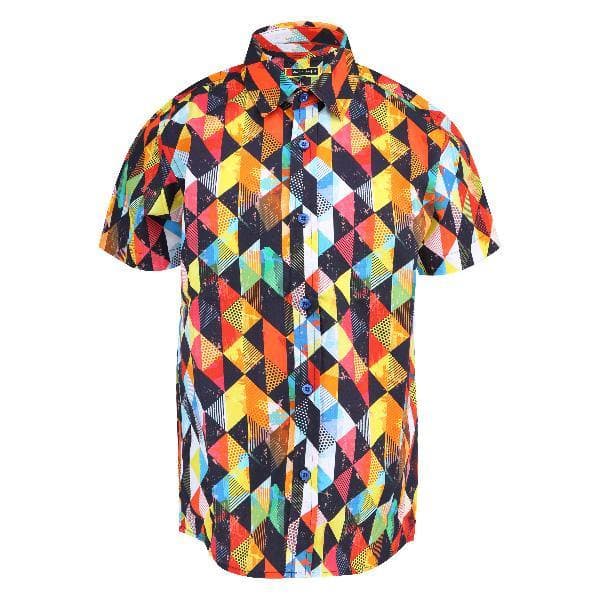 MULTICOLOUR S/S GEOMETRIC PRINTED SHIRT