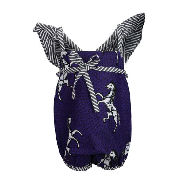 PURPLE/WHITE FLOUNCE ANKARA DRESS