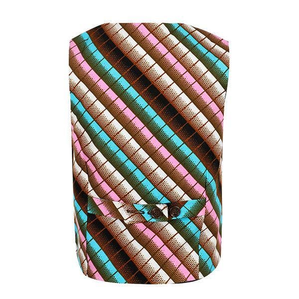 TURQUOISE ANKARA WAISTCOAT SET