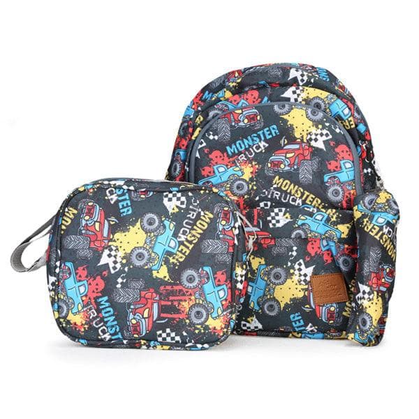 NAVY BLUE PRINTED BACKPACK SET