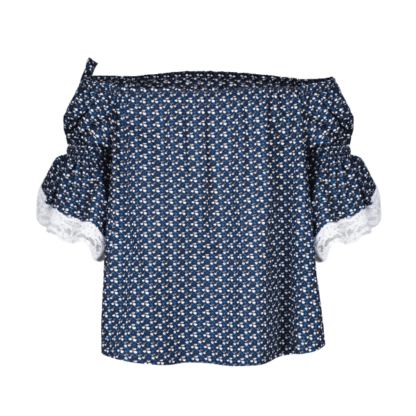 BLUE & WHITE FLORAL BLOUSE