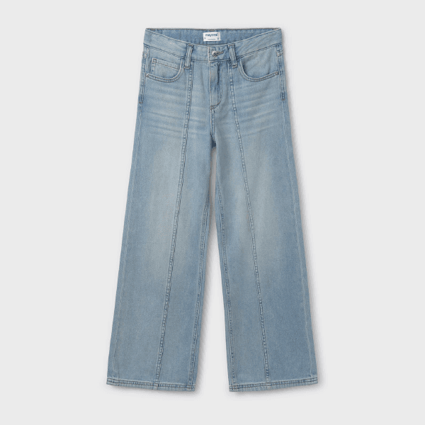 BLUE DENIM WIDE LEG TROUSER