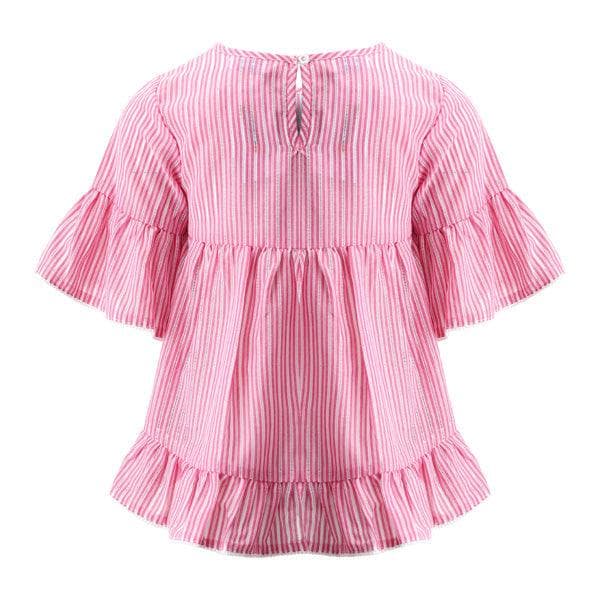PINK BLUE STRIPE BLOUSE