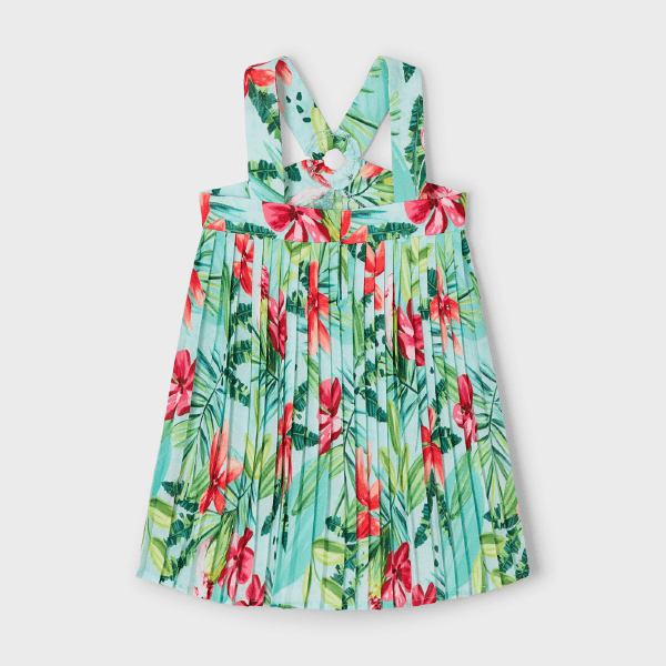MULTICOLOUR PLEATED PRINTED DRESS