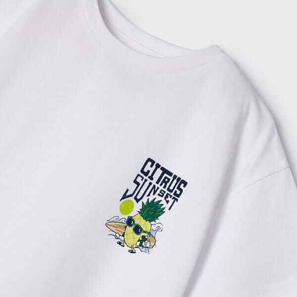 WHITE PRINT S/S TSHIRT