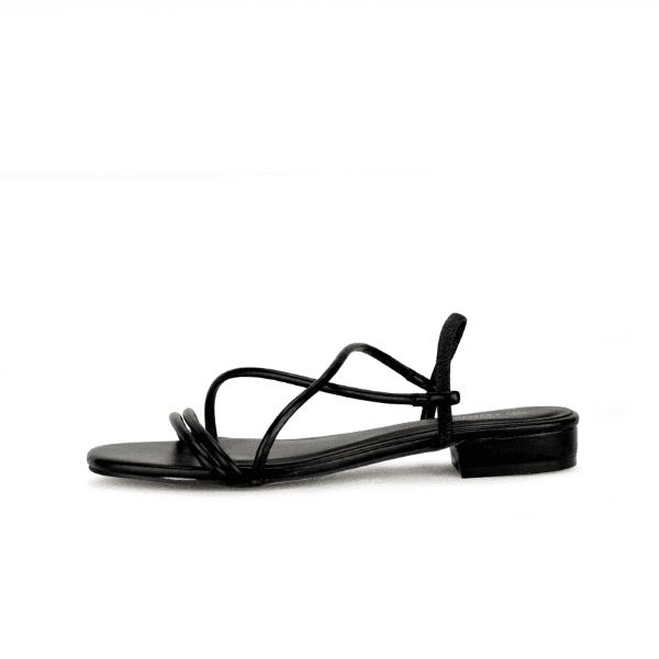 BLACK FLAT SANDALS