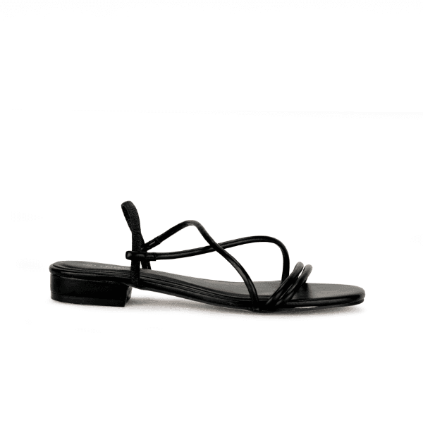 BLACK FLAT SANDALS