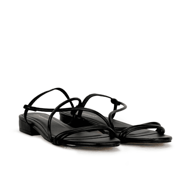 BLACK FLAT SANDALS Image