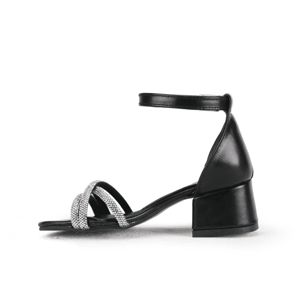 BLACK HEEL FORMAL SANDAL