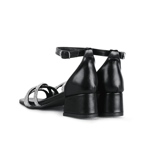 BLACK HEEL FORMAL SANDAL