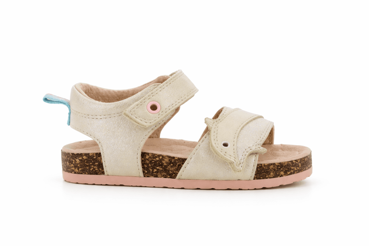 BEIGE/PINK PATTERN SANDALS