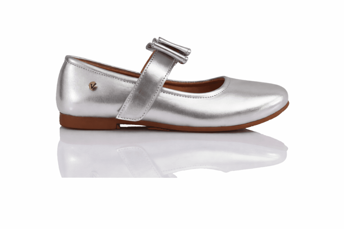 SILVER FORMAL GIRLS SHOE