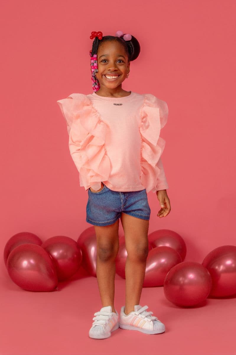 PEACH LONG SLEEVE BLOUSE