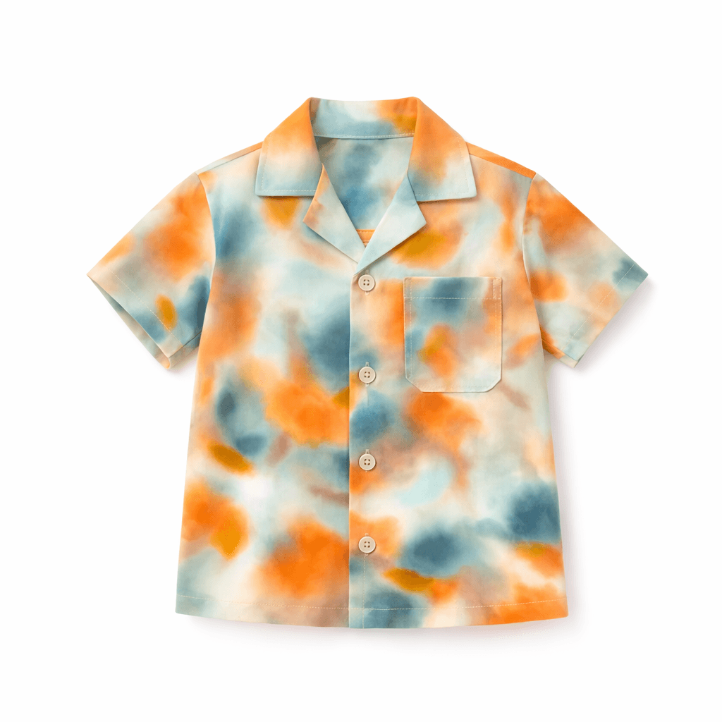 ORANGE & GREEN S/S SILK CUBAN SHIRT