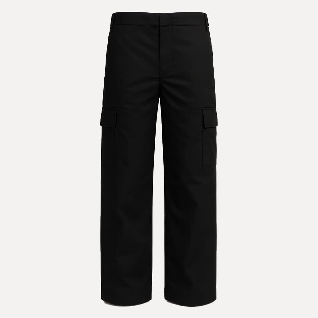 BLACK CARGO TROUSERS
