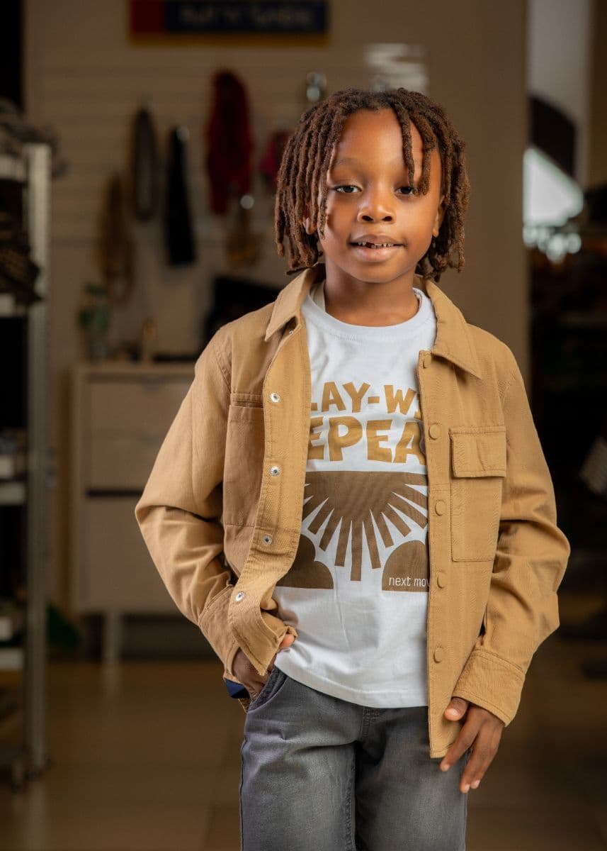WHITE AND BROWN JACKET SET