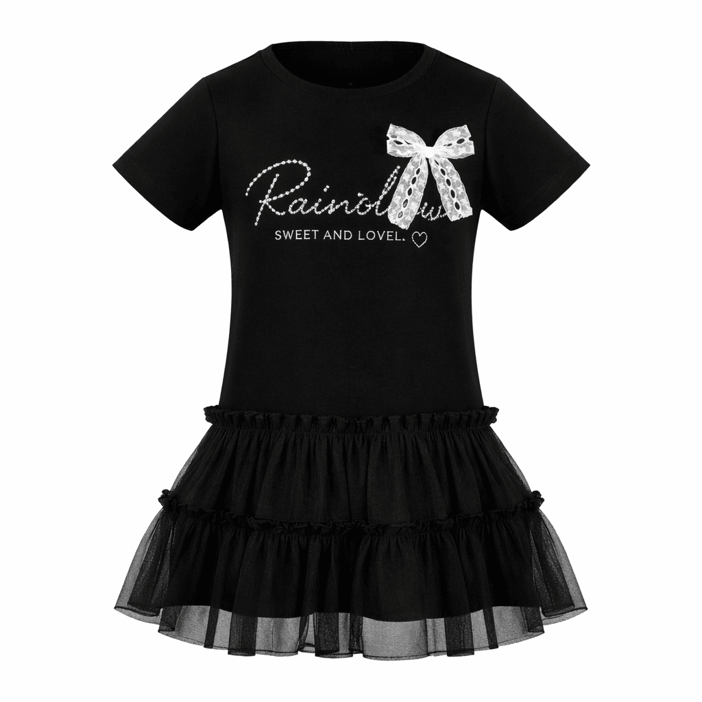 BLACK SHORT SLEEVE DRESS