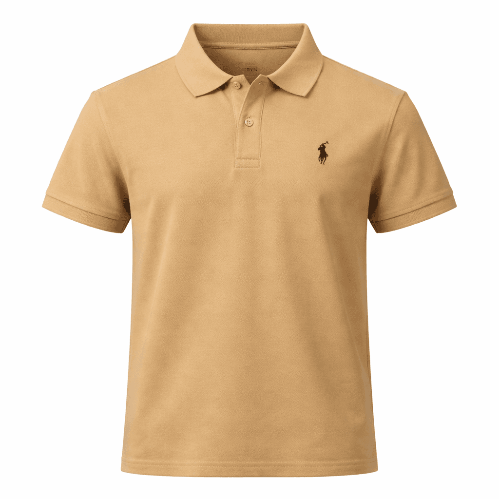 PLAIN BROWN S/S POLO TSHIRT Image