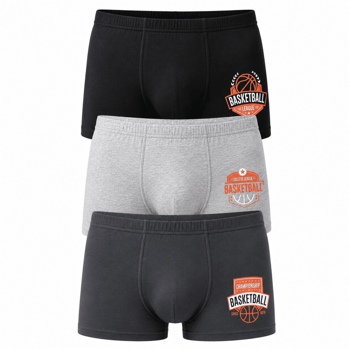 MULTICOLOR 3PCS BOXERS SET (BASKETBALL) Image