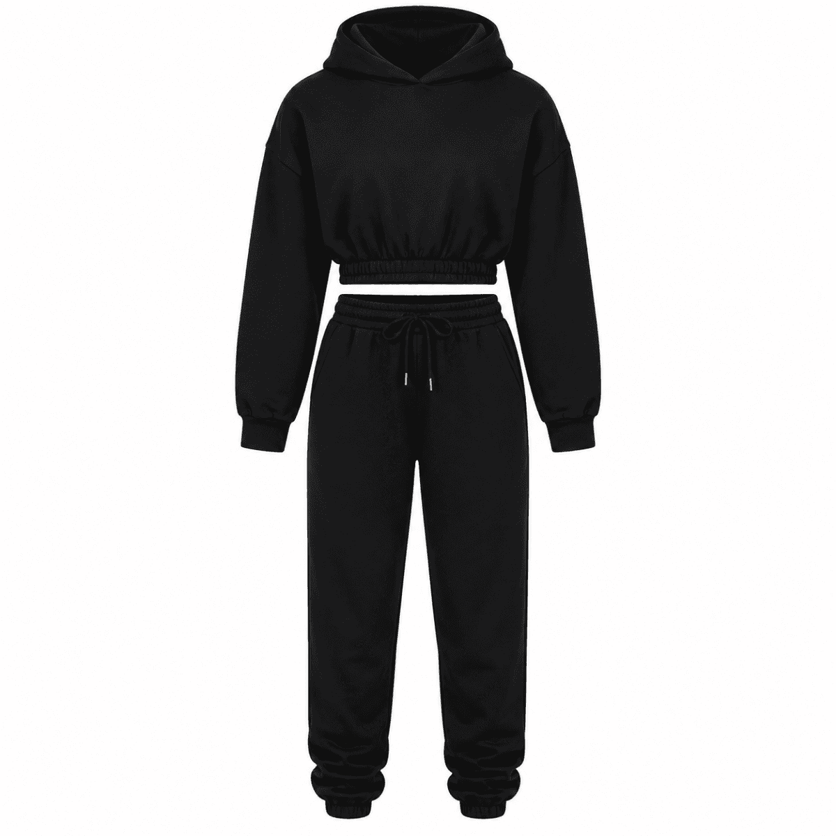BLACK HOODIE AND JOGGERS SET