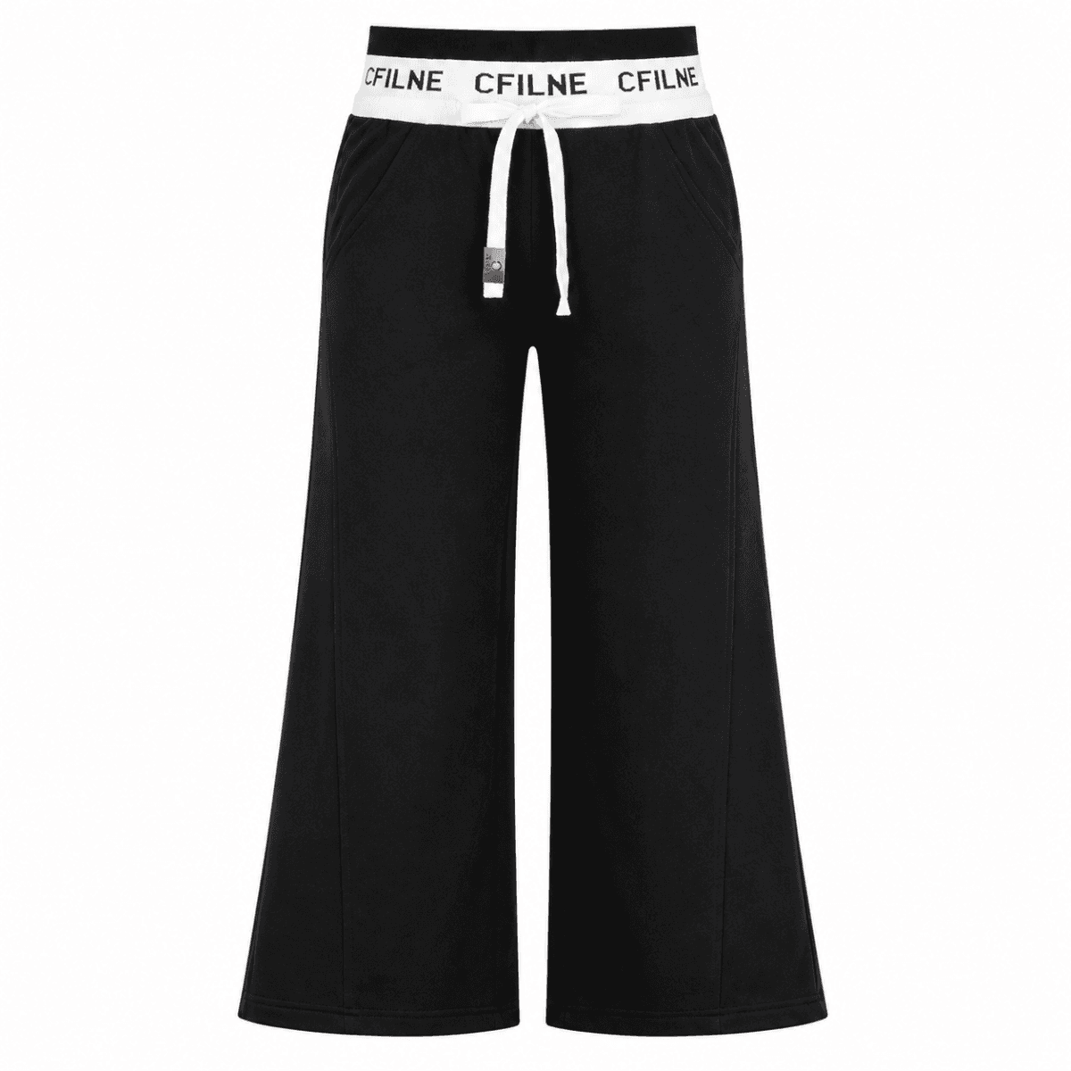 BLACK UNISEX FLARED TROUSER
