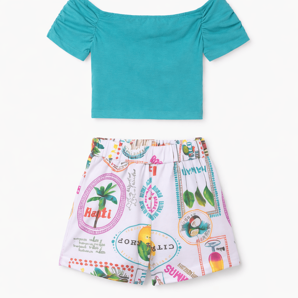 MULTICOLOUR PRINTED SHORTS SET Image