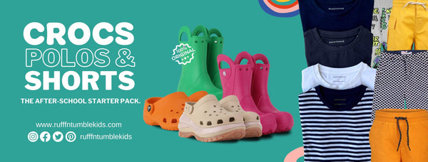 crocs, polos and shorts for children