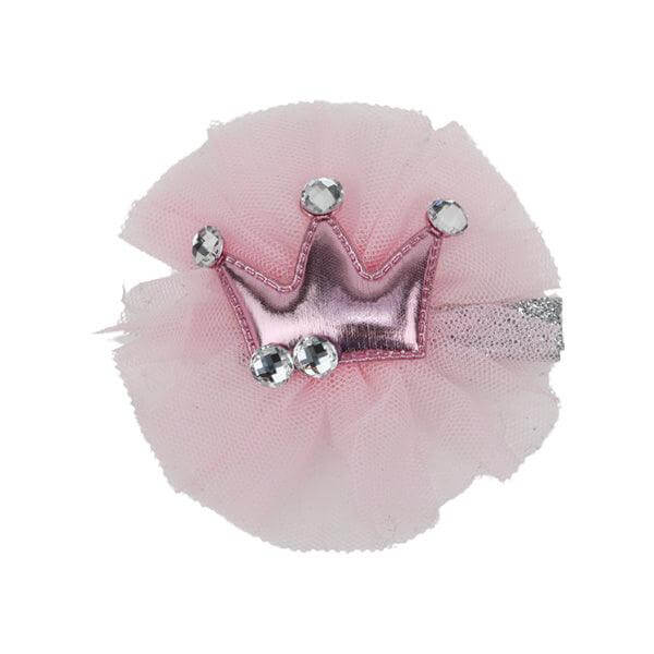 PINK CROWN TULLE HAIR CLIP