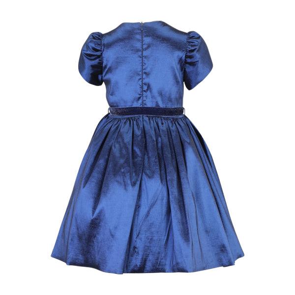 NAVY BLUE TAFETTA DRESS - ruffntumblekids