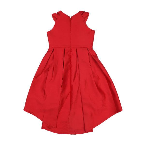 RED MIKADO WAISTLINE DRESS FOR GIRLS - ruffntumblekids