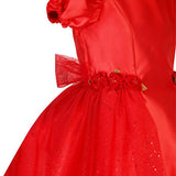 RED MIKADO DRESS WITH HAIR BOW FOR GIRLS - ruffntumblekids