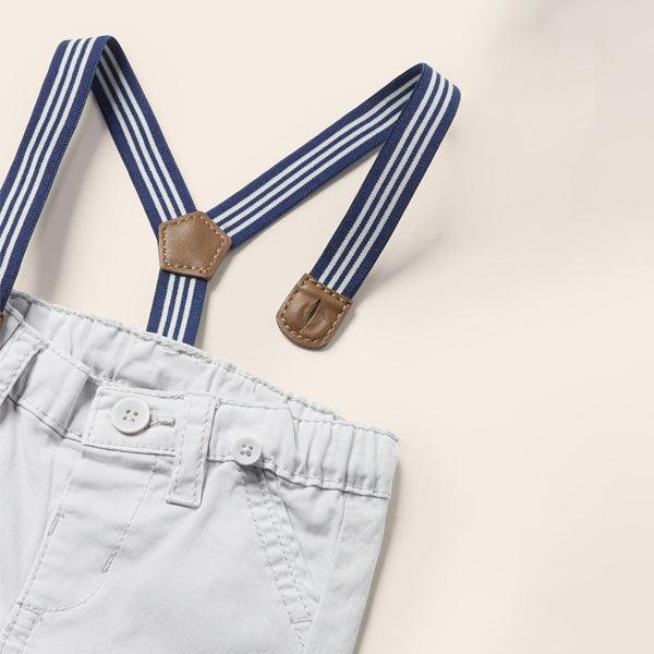 WHITE TROUSERS WITH SUSPENDER FOR BABY BOYS - ruffntumblekids