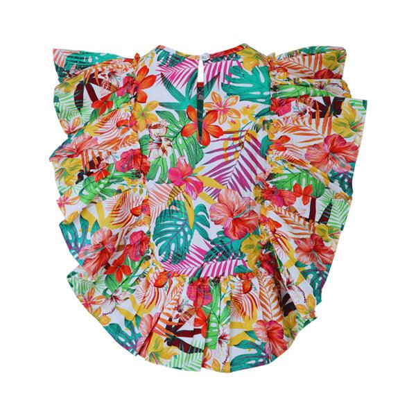 MULTI-COLOR FLORAL FRENZY BLOUSE FOR GIRLS - ruffntumblekids