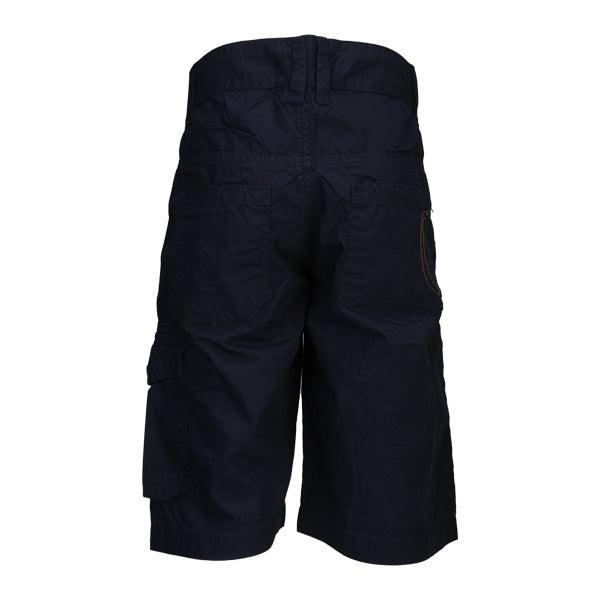 NAVY BLUE BOYS BERMUDA SHORTS WITH GRAPHIC PRINT - BACK