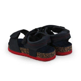 NAVY BLUE BOYS SANDALS WITH RED OUTSOLE - ruffntumblekids
