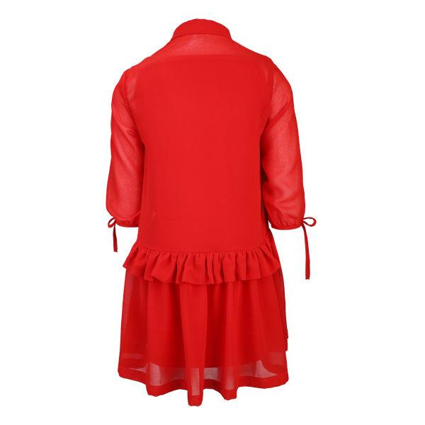RED CHIFFON GIRLS DRESS - ruffntumblekids