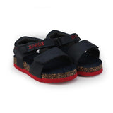 NAVY BLUE BOYS SANDALS WITH RED OUTSOLE - ruffntumblekids
