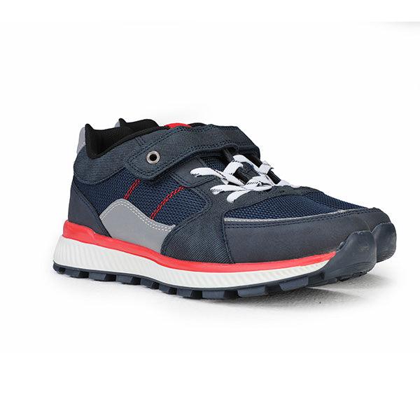 BOYS NAVY BLUE SNEAKERS WITH RED INSOLE - ruffntumblekids
