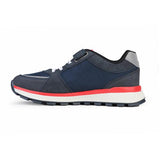 BOYS NAVY BLUE SNEAKERS WITH RED INSOLE - ruffntumblekids