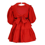 RED FLAIR COTTON GIRLS DRESS - ruffntumblekids