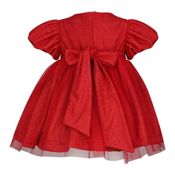 BABY GIRLS RED SHIMMERY DRESS - ruffntumblekids